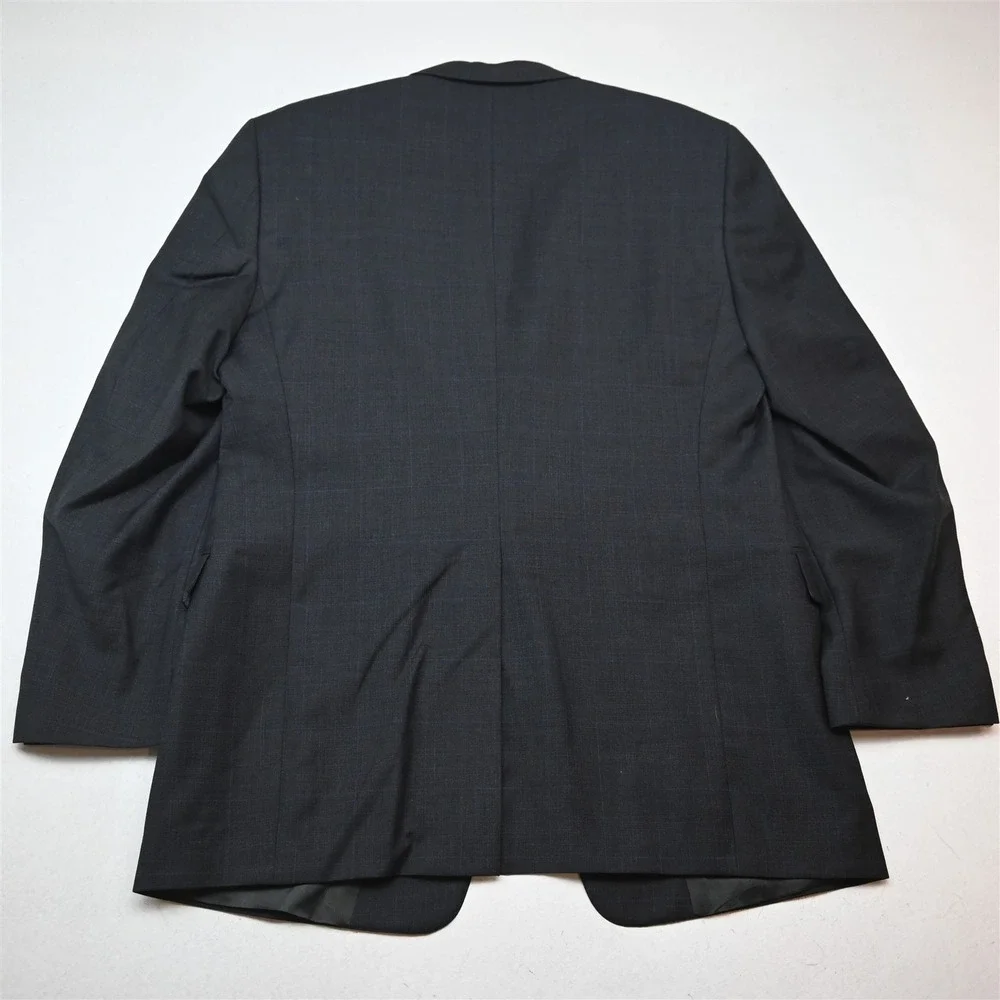 Hart Marx USA Made 43L 32x32 Gray Glenn Check 100% Wool Mens Jacket Pants Suit